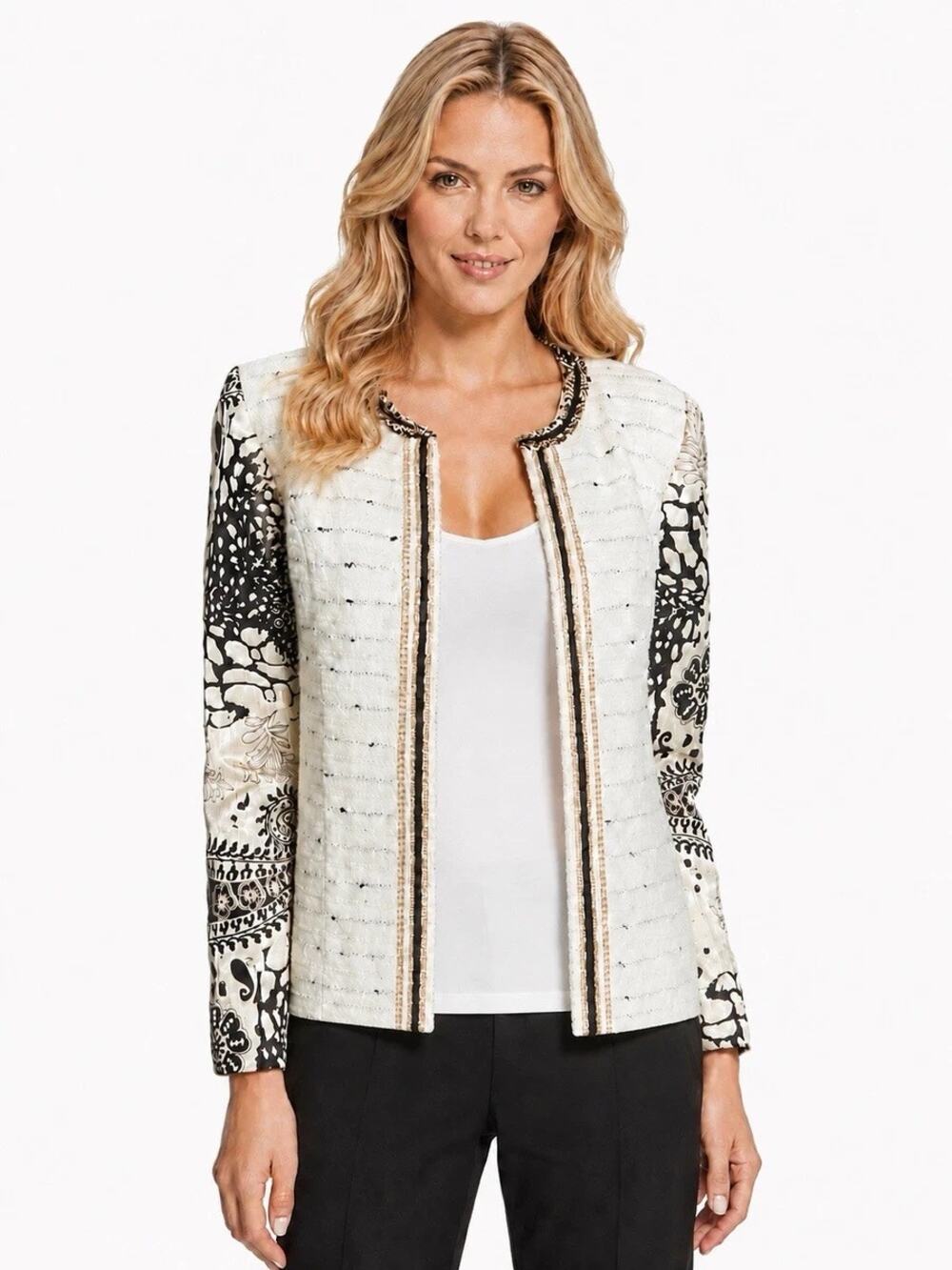 Chicos Versailles Sleeve Tweed Jacket size 0